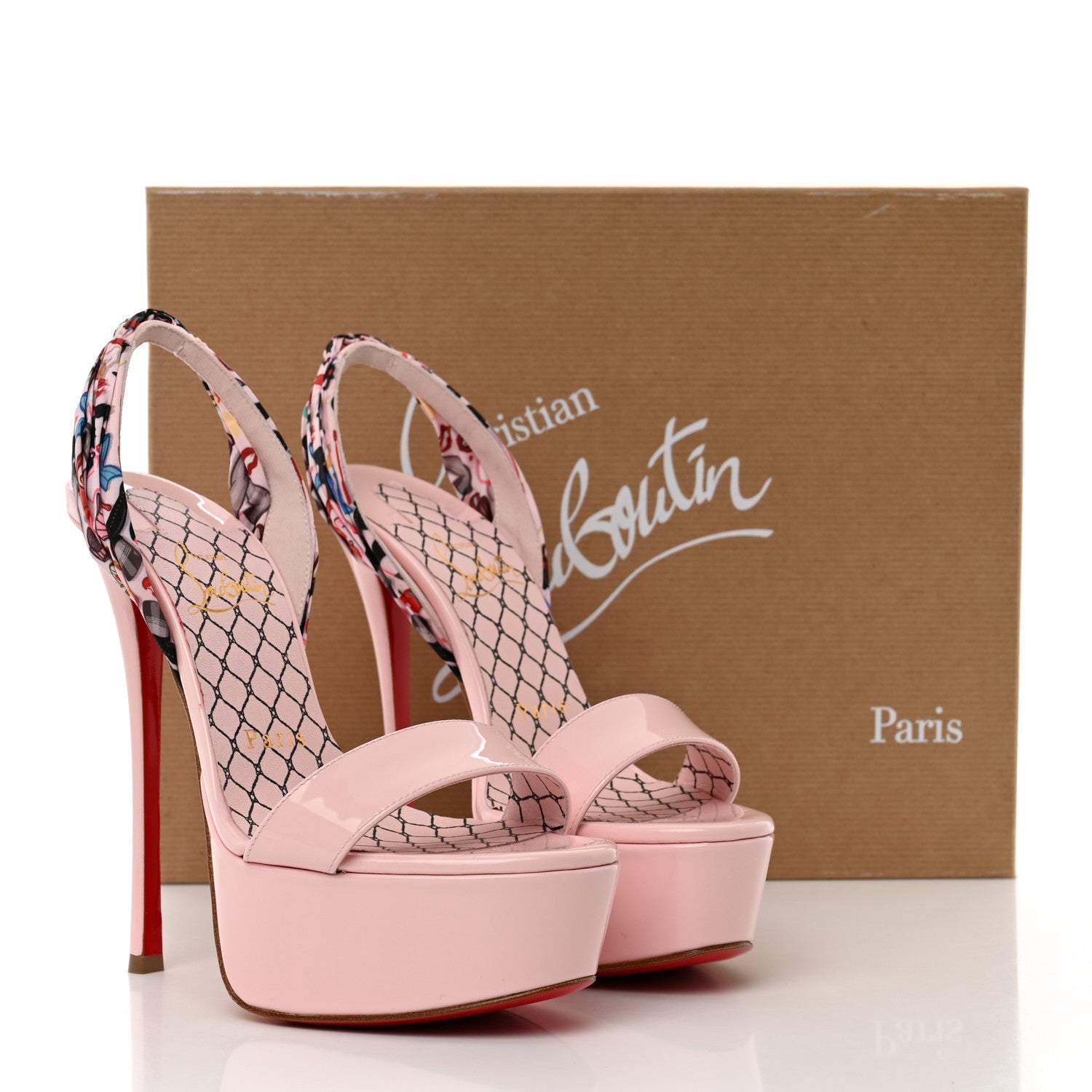 Christian Louboutin Patent Bored Lin Resille Fetish Du Desert 150 Platform Sandals 35 Poupee Multicolor 9 of 9