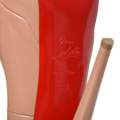 Christian Louboutin Patent Lady Peep 150 Pumps 39.5 Nude 7 of 8