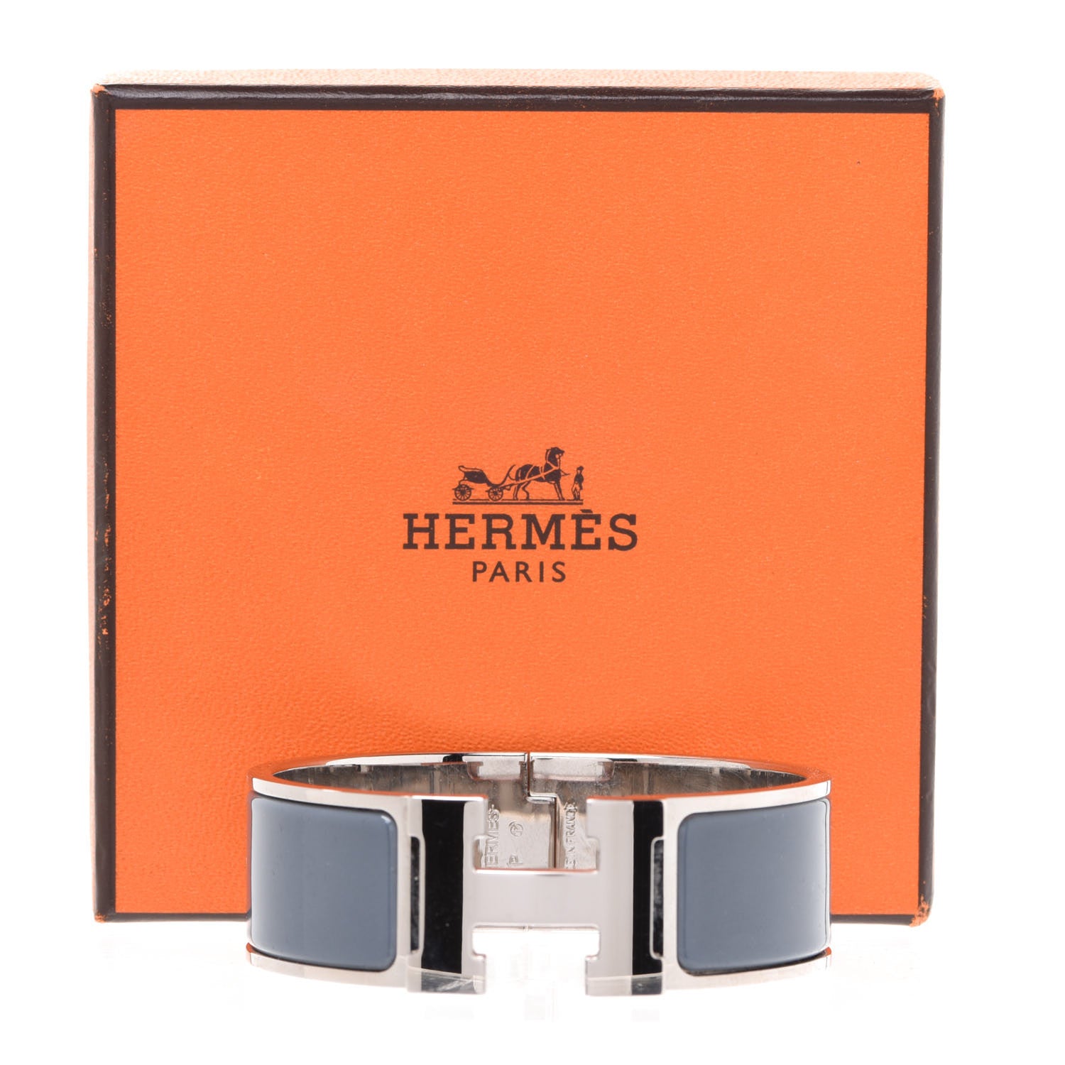 Hermes Enamel Wide Clic Clac H Bracelet PM Ardoise 6 of 6