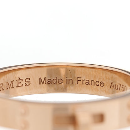 Hermes 18K Rose Gold Diamond TPM Kelly Ring 52 6 5 of 7