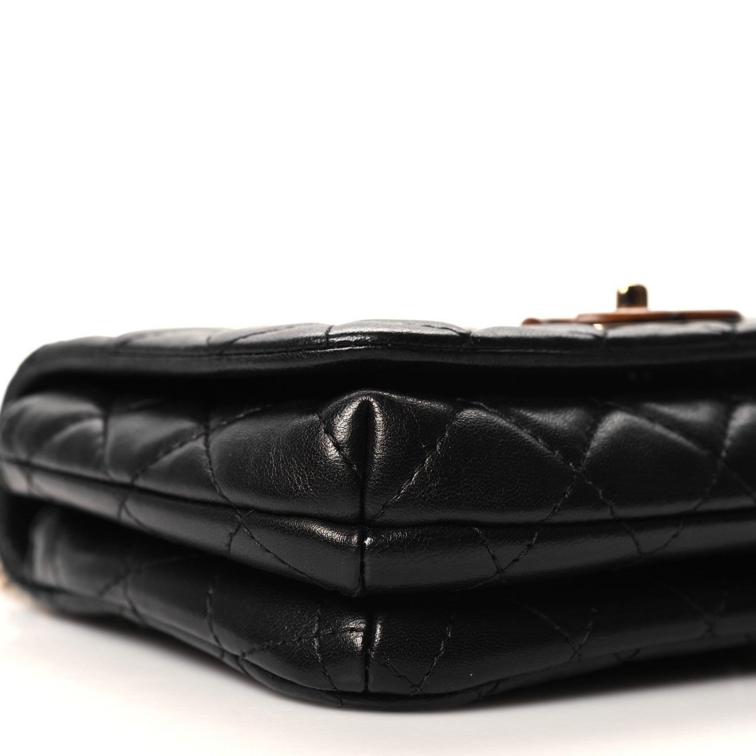 Chanel Lambskin Quilted Wood Mini Coco Handle Flap Black 9 of 10