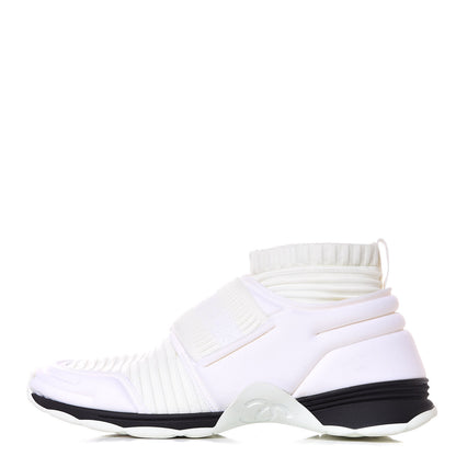 Chanel Stretch Fabric CC Sneakers 38 White 1 of 9