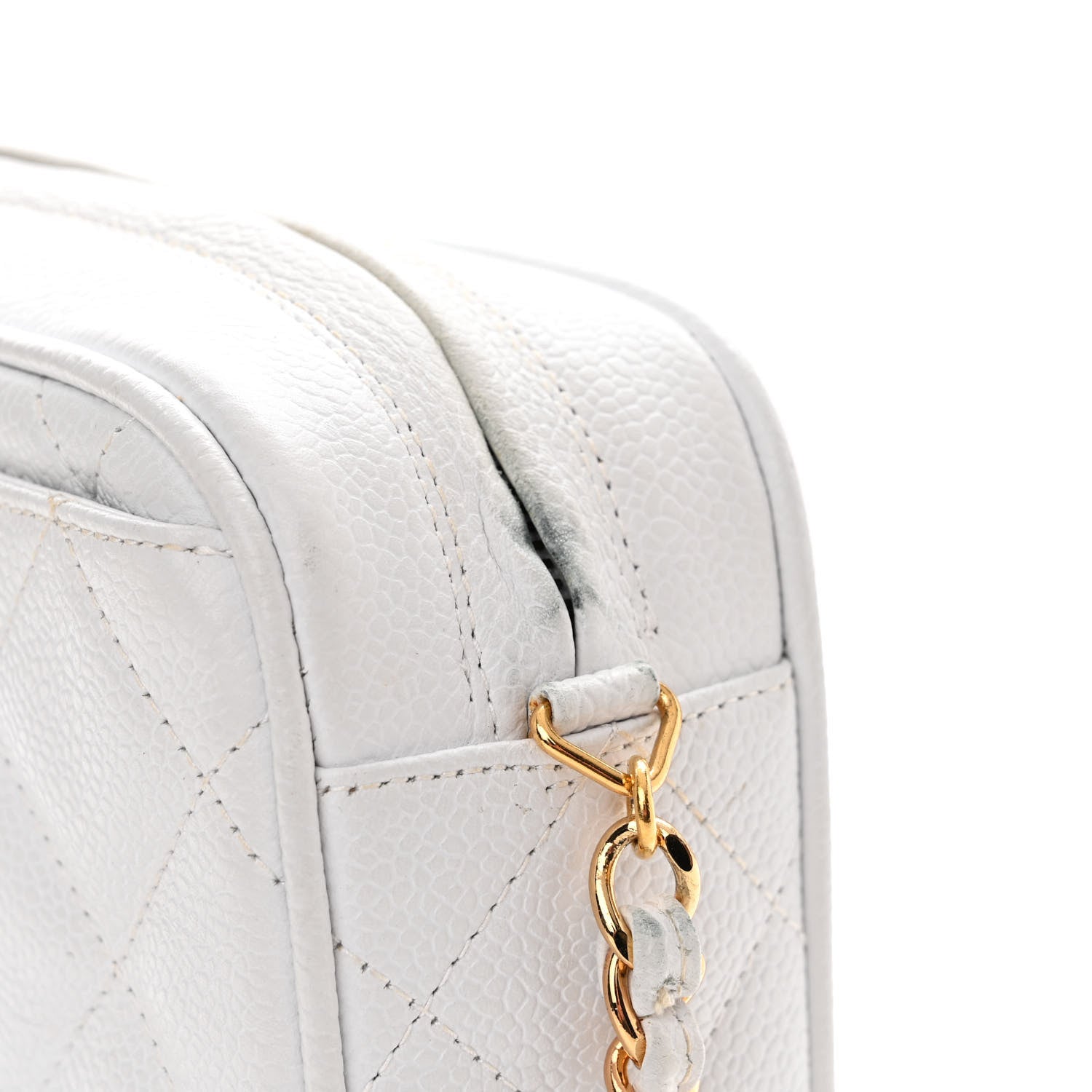 Chanel Caviar Quilted Camera Case White 13 of 15