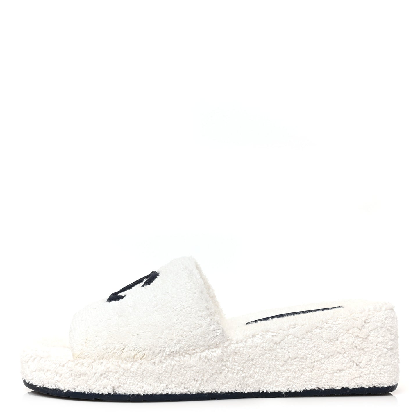 Terry CC Flat Mules Sandals 38 White Navy