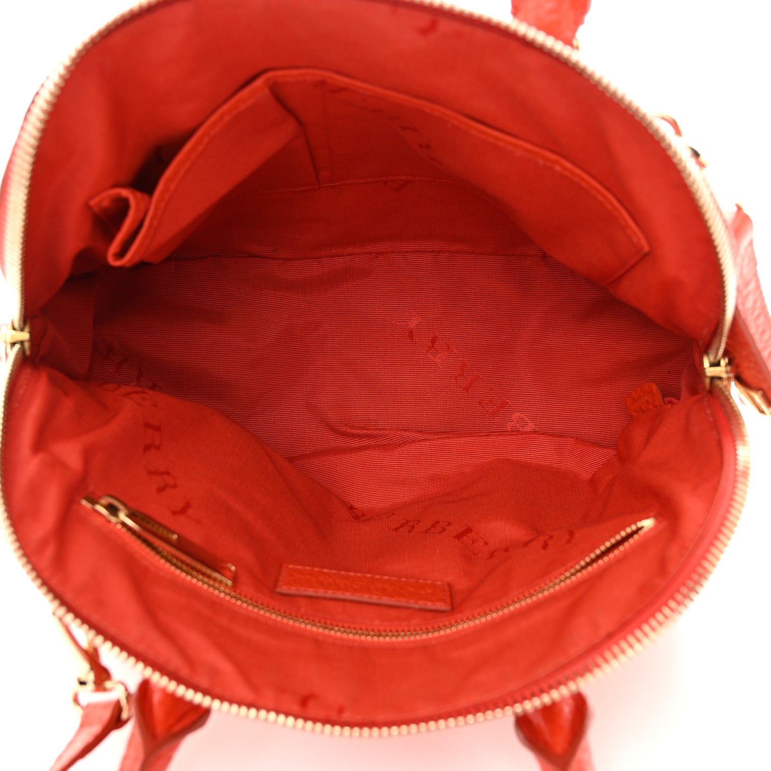 Burberry Heritage Grain Check Embossed Small Orchard Bowling Bag Orange 5 of 13