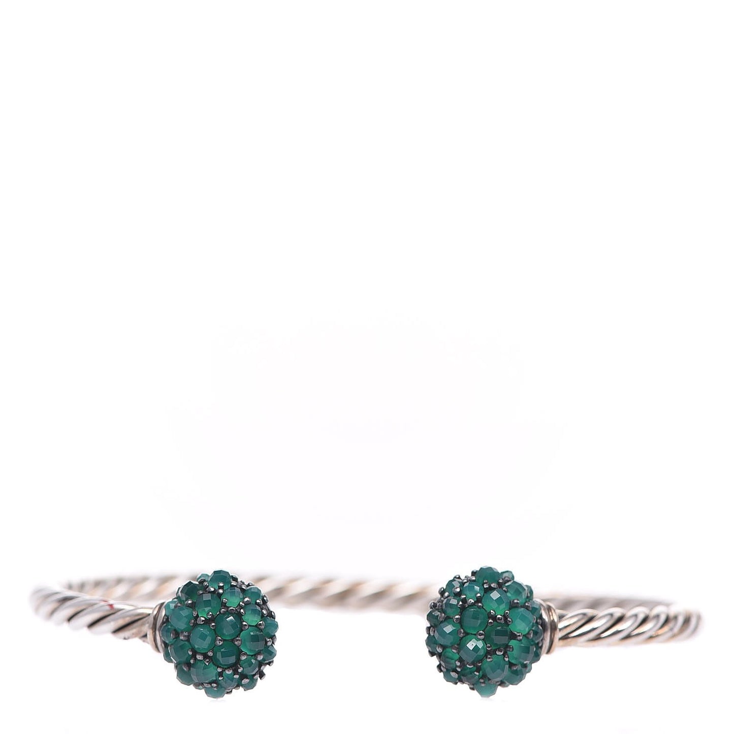 Sterling Silver Green Onyx Osetra Cuff Bracelet