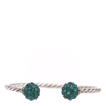 David Yurman Sterling Silver Green Onyx Osetra Cuff Bracelet 1 of 5