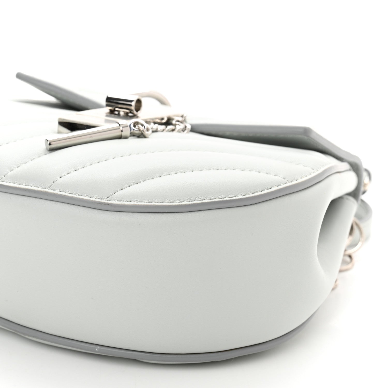 Chloe Calfskin Quilted Mini Drew Bijou Shoulder Bag Airy Grey 10 of 10