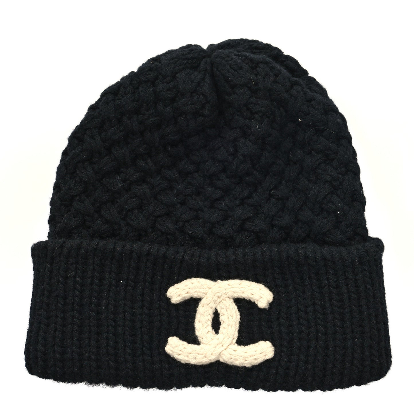 Cashmere CC Beanie Hat Black White