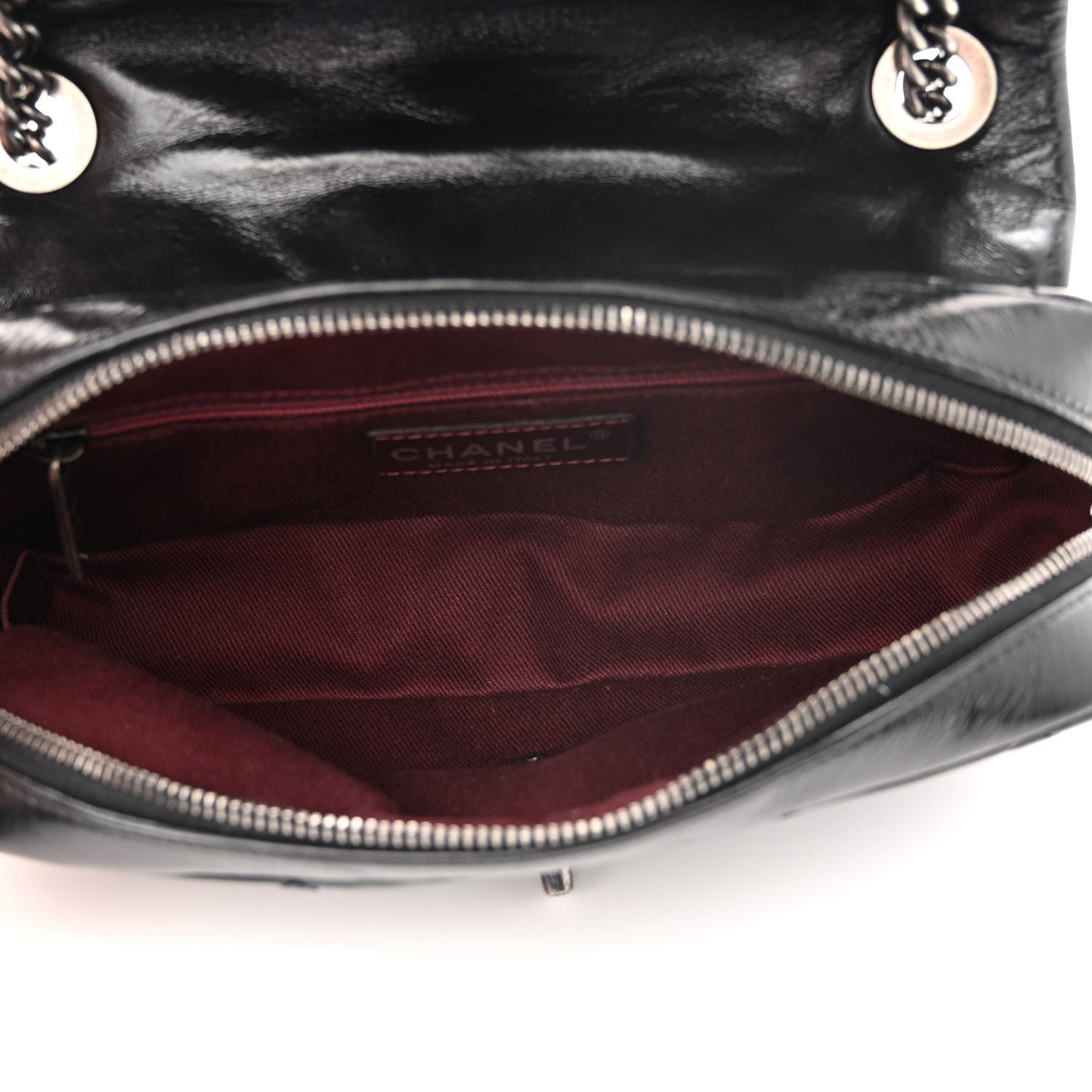 Chanel Glazed Calfskin Quilted Small Duo Color Flap Black 5 of 11