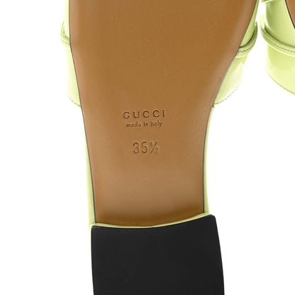 Gucci Patent Crystal Snake Head Block Heel Slide Sandals 35.5 Pistachio Green 8 of 9