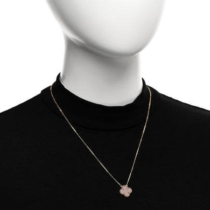 Van Cleef & Arpels 18K Yellow Gold Carnelian Vintage Alhambra Pendant Necklace 2 of 5