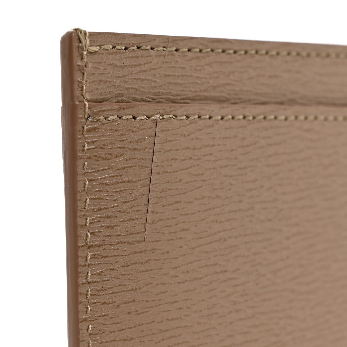 Grained Calfskin Multifunction Card Holder Taupe