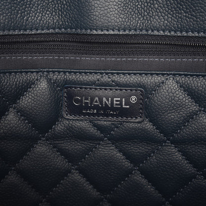 Chanel Caviar Quilted Large CC Box Shopping Tote Navy 6 of 7