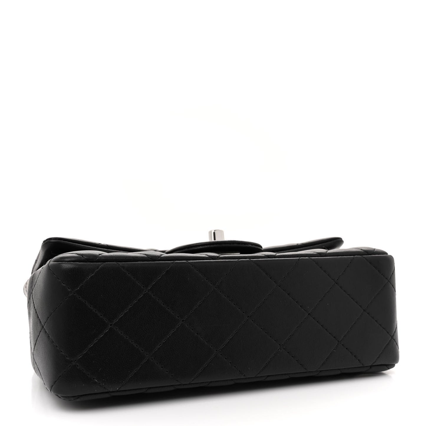 Lambskin Quilted Mini Rectangular Flap Black
