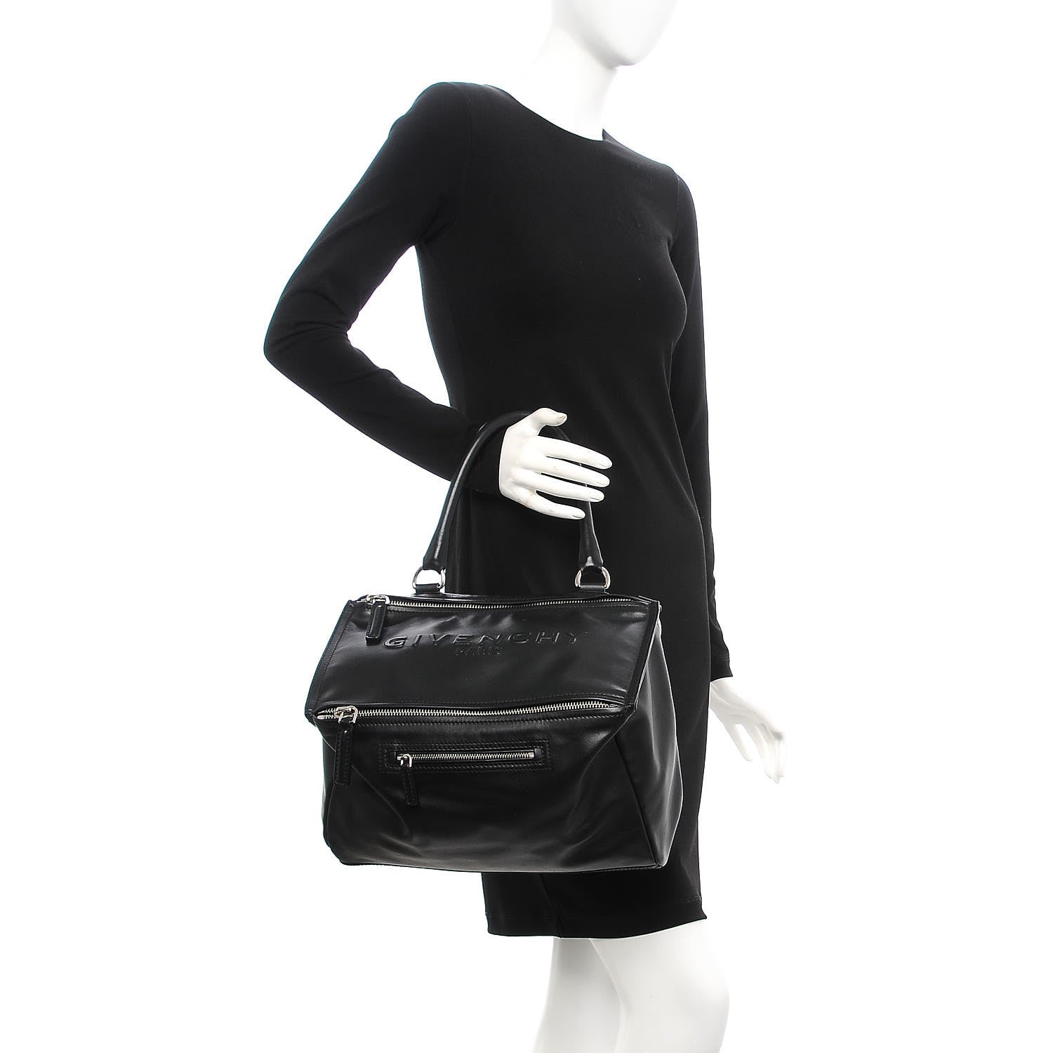 Givenchy Calfskin Logo Embossed Medium Pandora Black 3 of 8