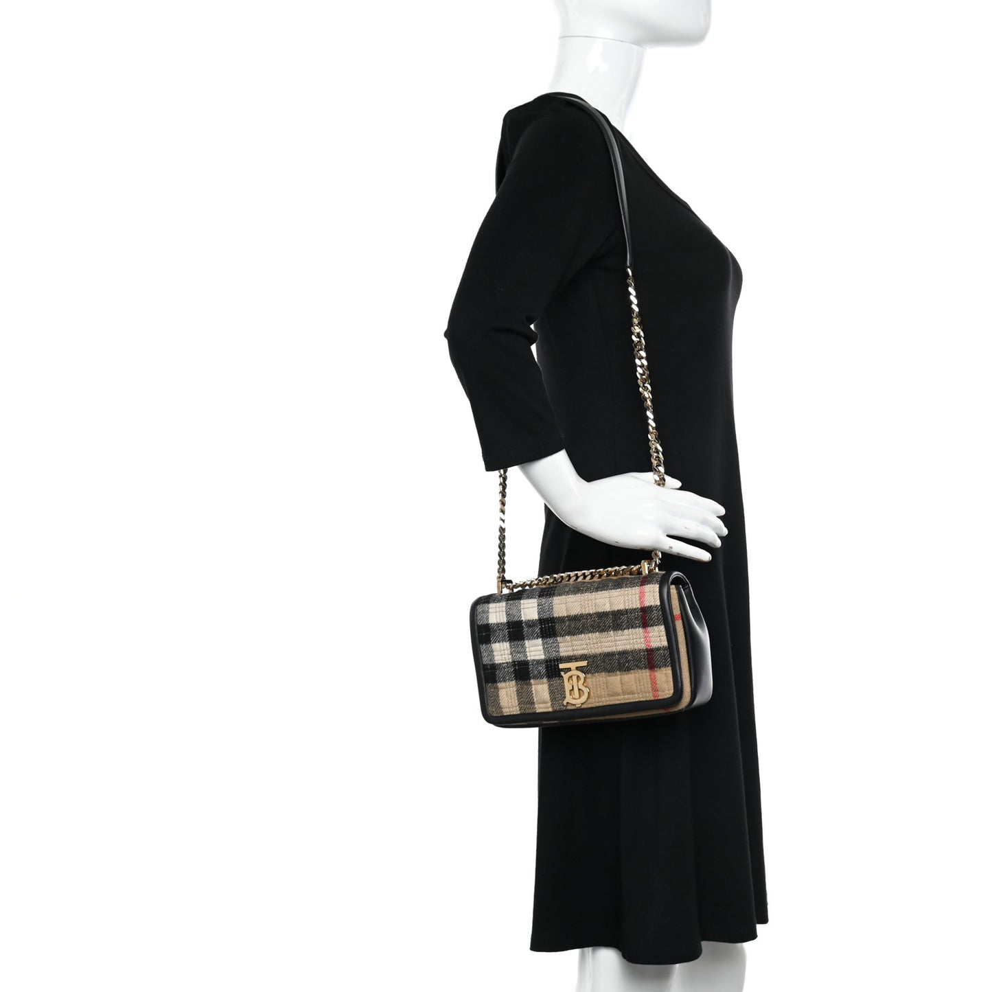 Check Cashmere Small Lola Bag Black