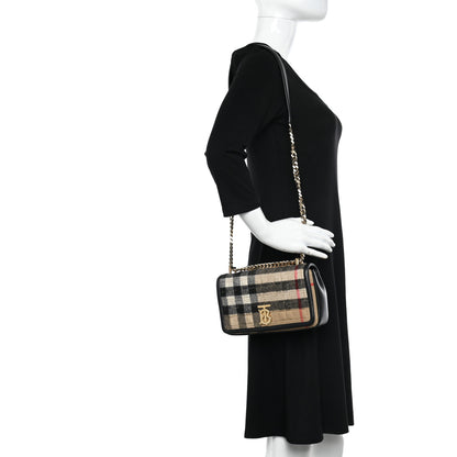 Burberry Check Cashmere Small Lola Bag Black 2 of 10