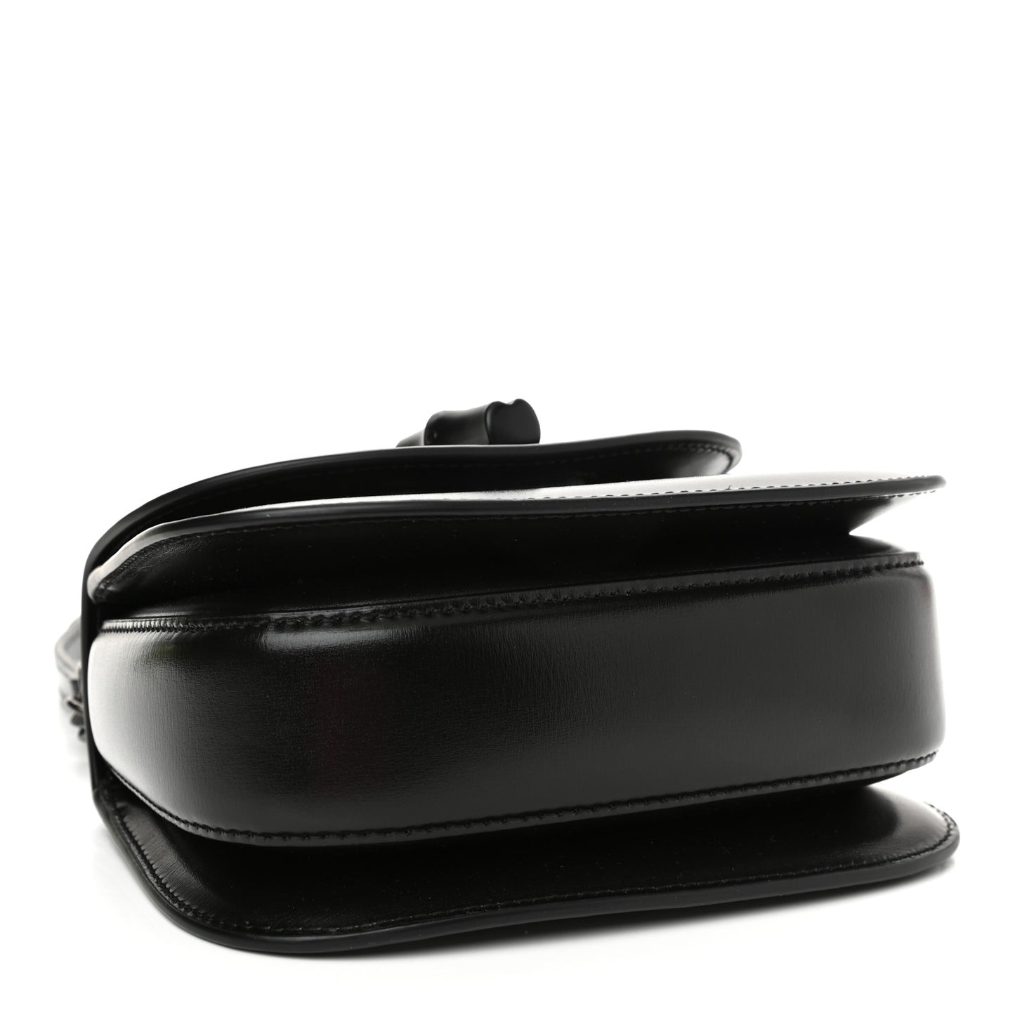 Boarded Dyana Lux Calfskin Web Monochrome Mini Bamboo 1947 Top Handle Bag Black