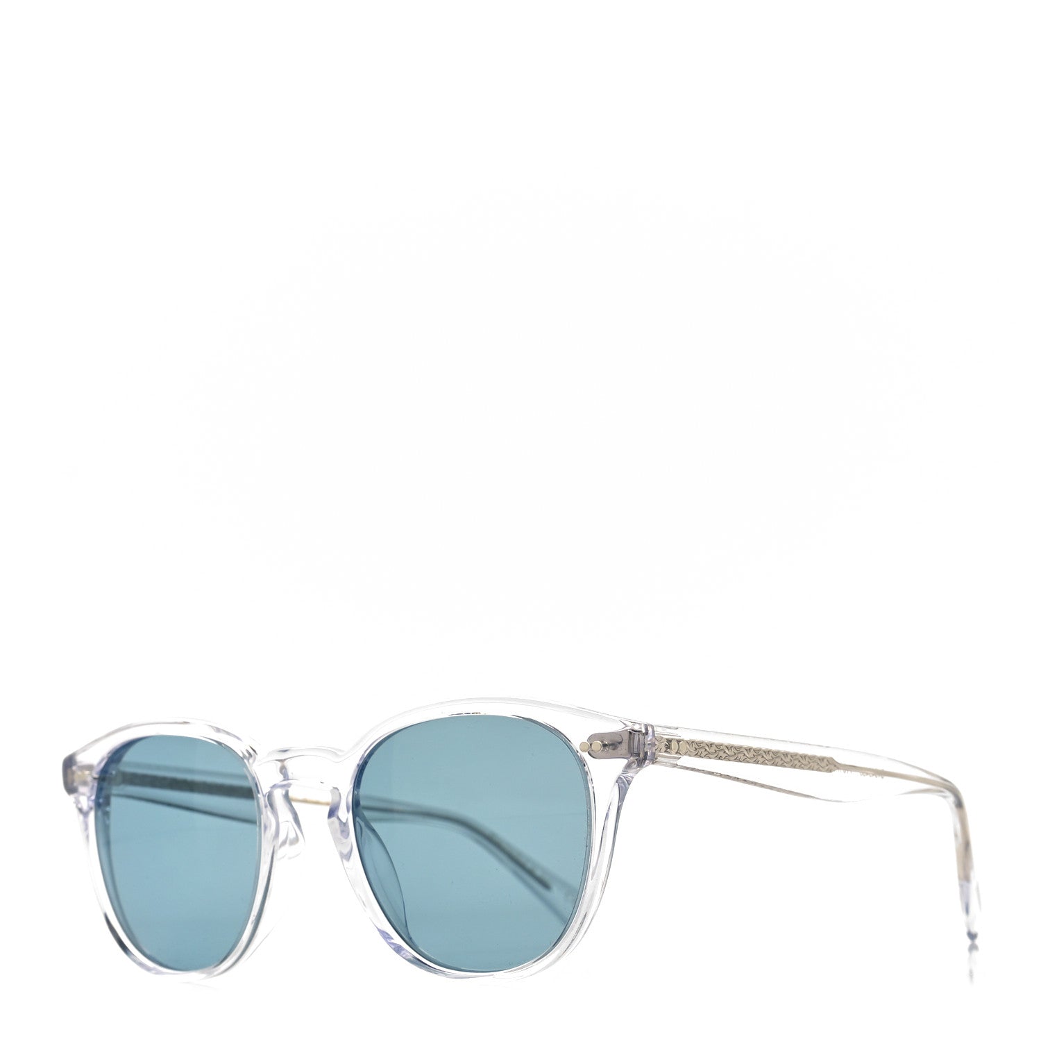Oliver Peoples Acetate Desmon Round Sunglasses Transparent Crystal Teal Polar 1 of 8
