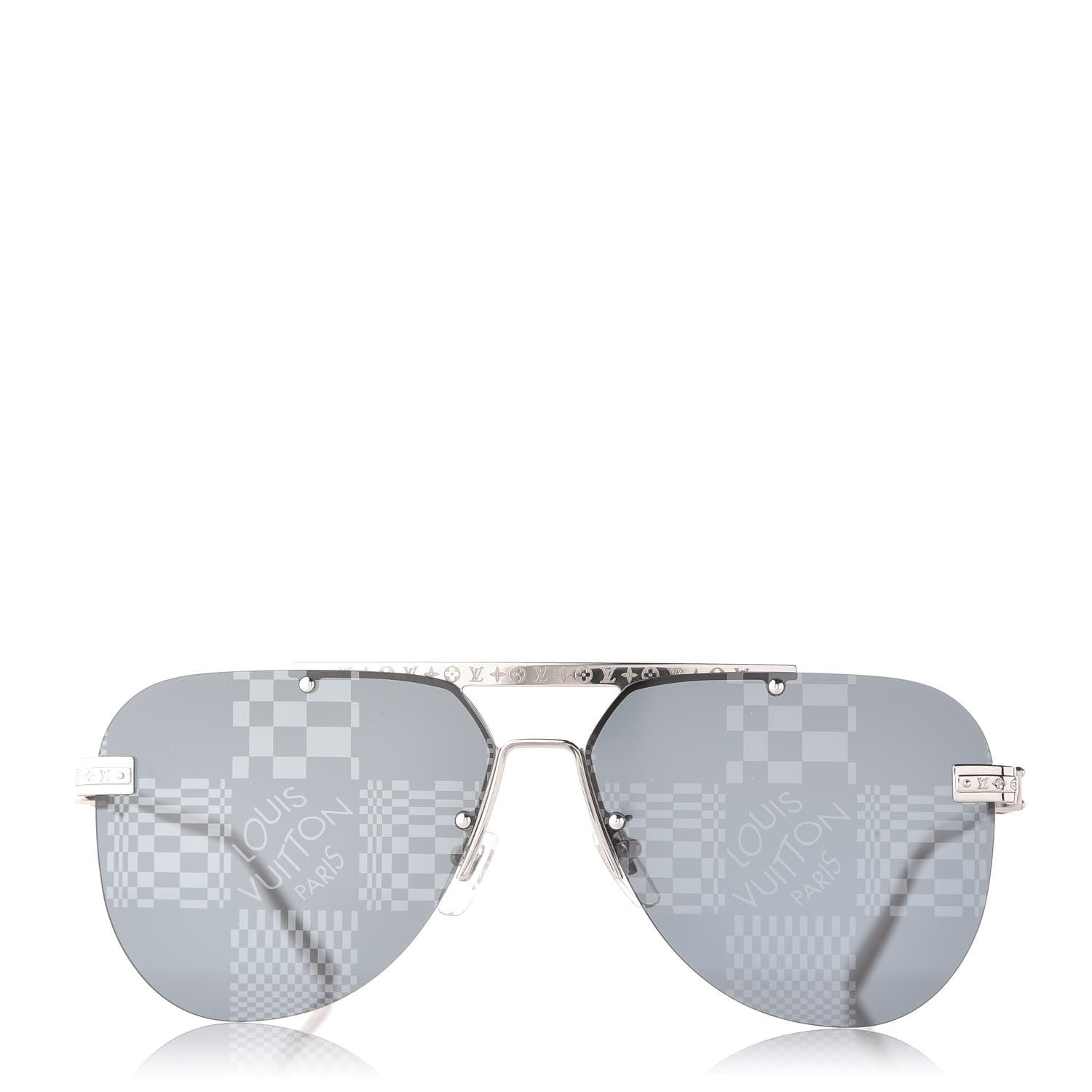Louis Vuitton Animated Damier Ash Sunglasses Z1441E Silver 3 of 7