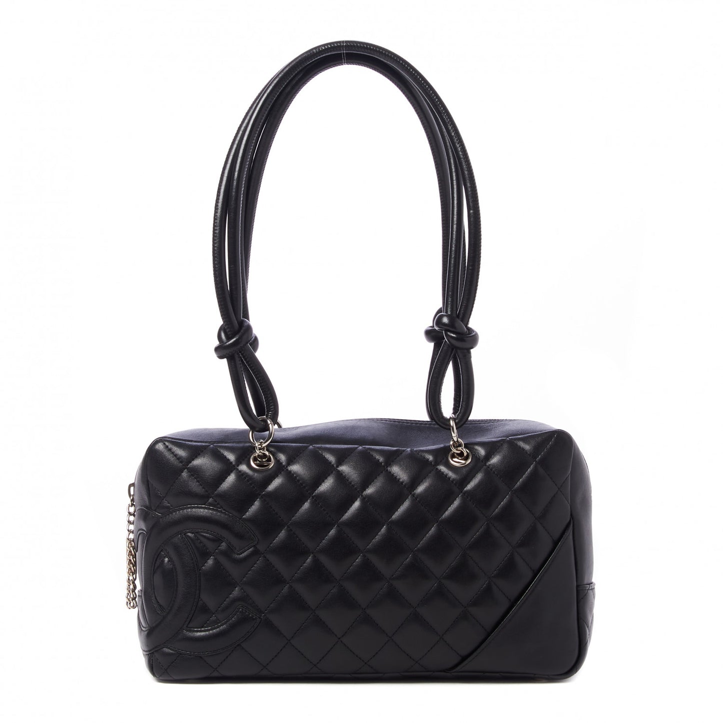Calfskin Quilted Large Cambon Bowler Black