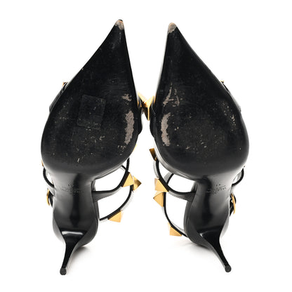 Valentino Garavani Calfskin Roman Stud Ankle Strap 80mm Pumps 41 Black 6 of 10