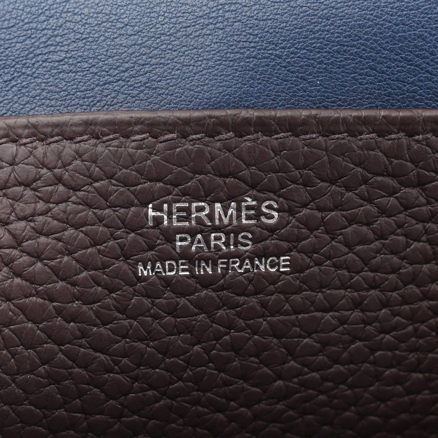 Hermes Taurillon Clemence Verso Halzan 25 Rouge Sellier Bleu Saphir 6 of 9