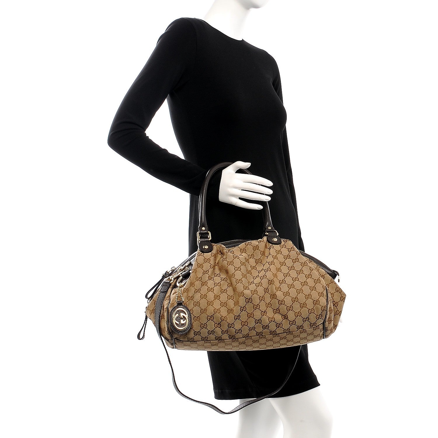 Gucci Monogram Medium Sukey Boston Bag Dark Brown 2 of 7