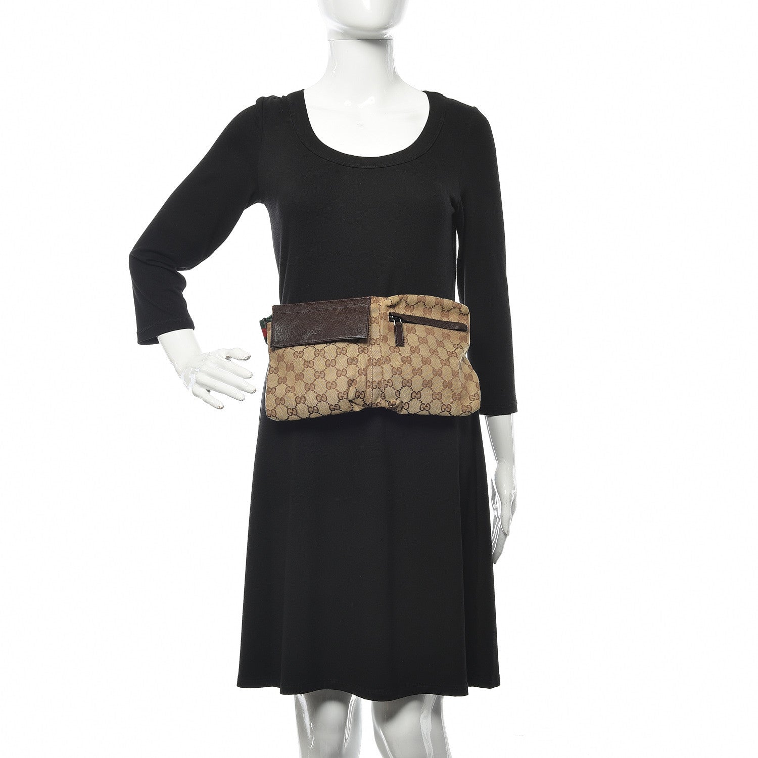 Gucci Monogram Web Belt Bag Dark Brown 2 of 10