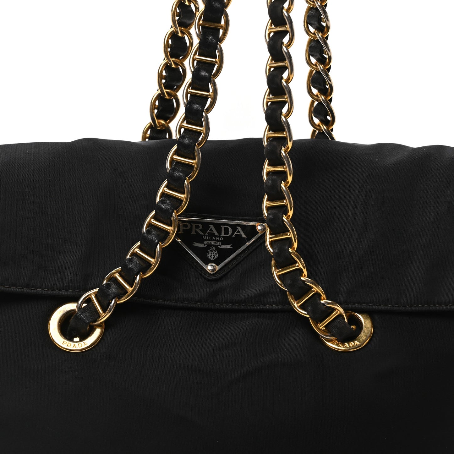 Tessuto Nylon Catena Shoulder Bag Black