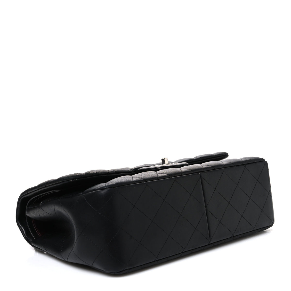 Lambskin Quilted Jumbo Double Flap Black