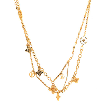 Louis Vuitton Metal Blooming Strass Necklace Gold 1 of 7