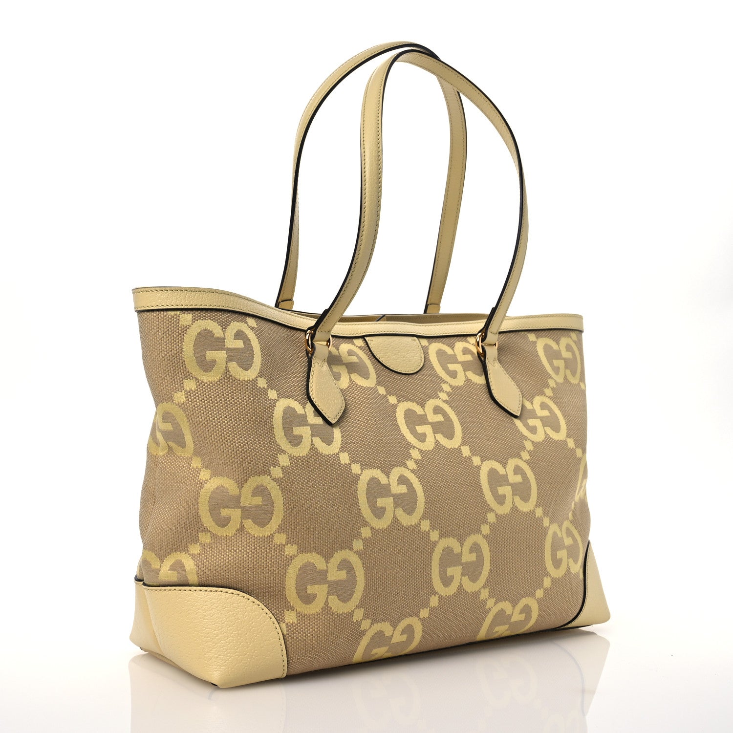 Gucci Monogram Jumbo GG Textured Dollar Calfskin Medium Ophidia Shopping Tote Beige Banana 2 of 11