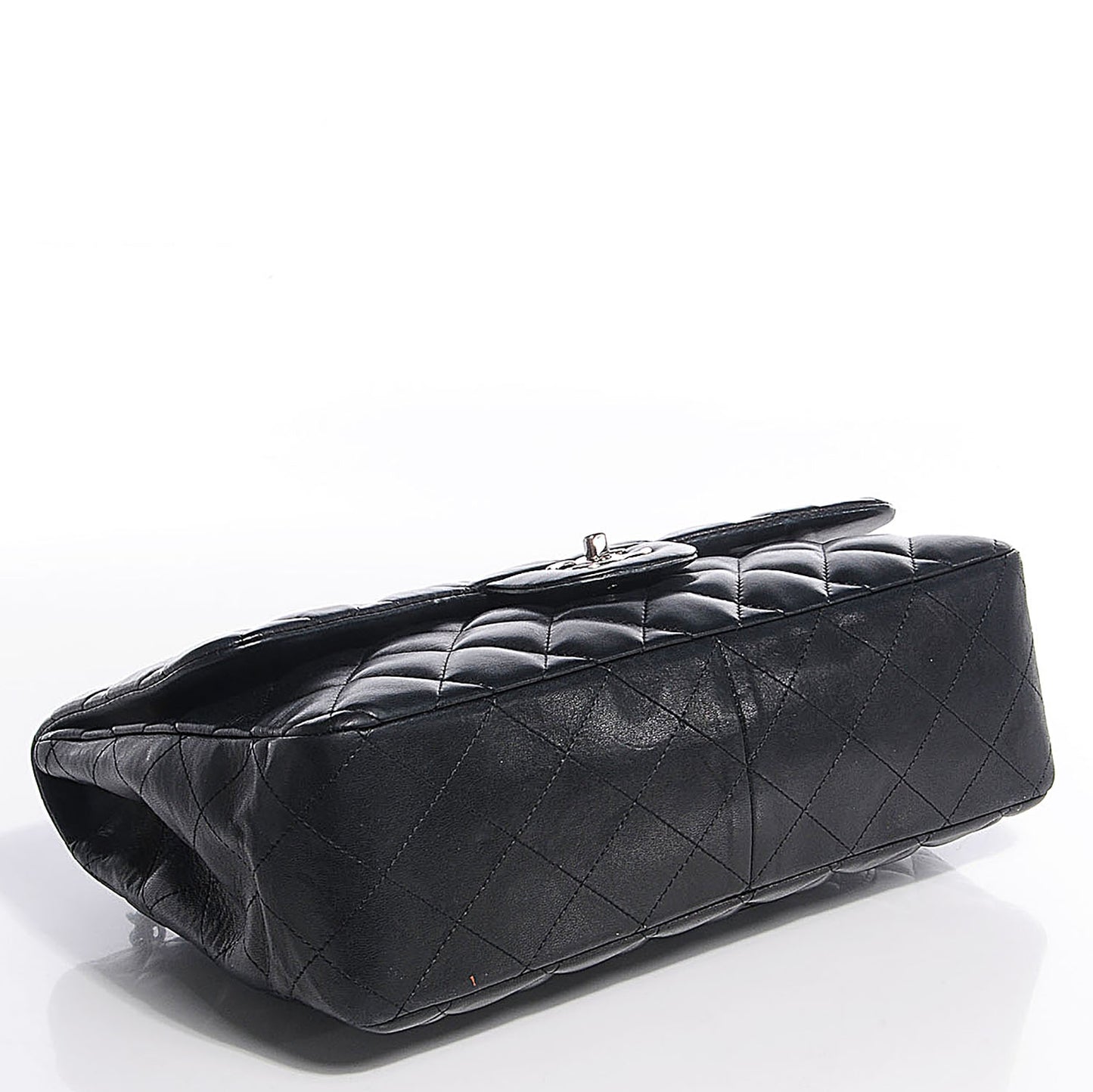 Lambskin Quilted Jumbo Single Flap Black
