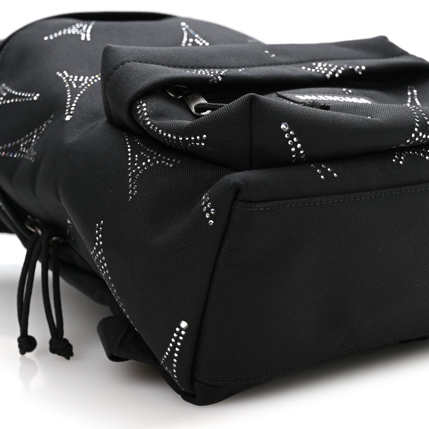 Canvas Crystal Embellished Eiffel Tower Explorer Backpack S Black