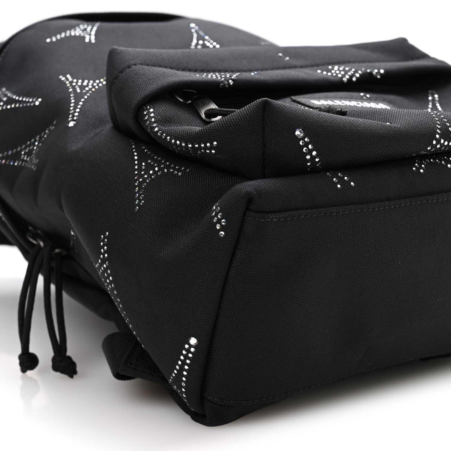 Balenciaga Canvas Crystal Embellished Eiffel Tower Explorer Backpack S Black 8 of 9