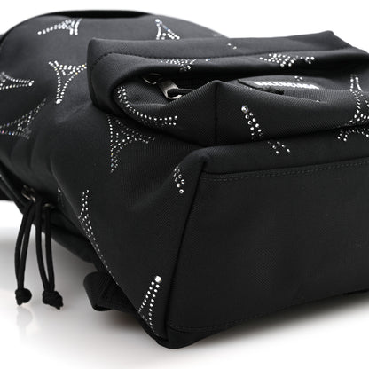 Balenciaga Canvas Crystal Embellished Eiffel Tower Explorer Backpack S Black 8 of 9