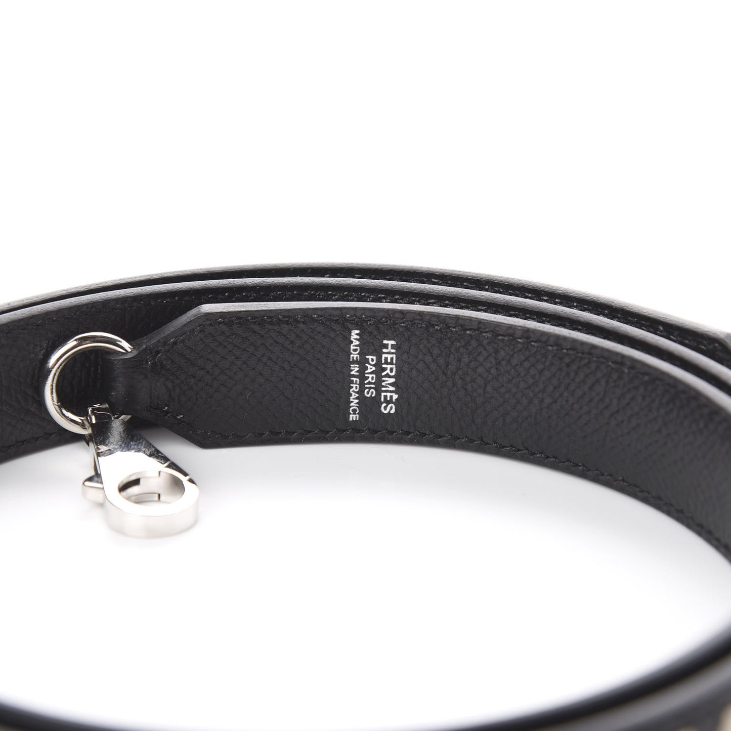 Epsom 25mm Mousqetons Tressage Shoulder Strap Black Craie Gold