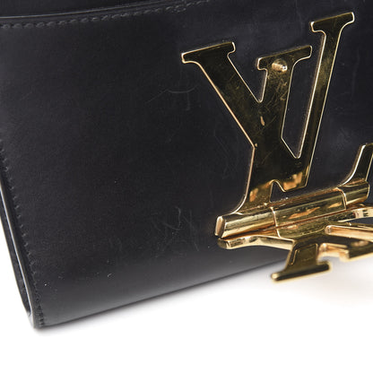 Louis Vuitton Calfskin Chain Louise MM Black 6 of 11