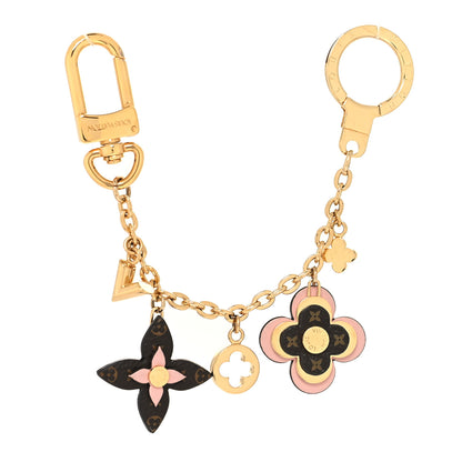 Louis Vuitton Brass Monogram Blooming Flowers Bag Charm Key Holder Rose Ballerine 1 of 5