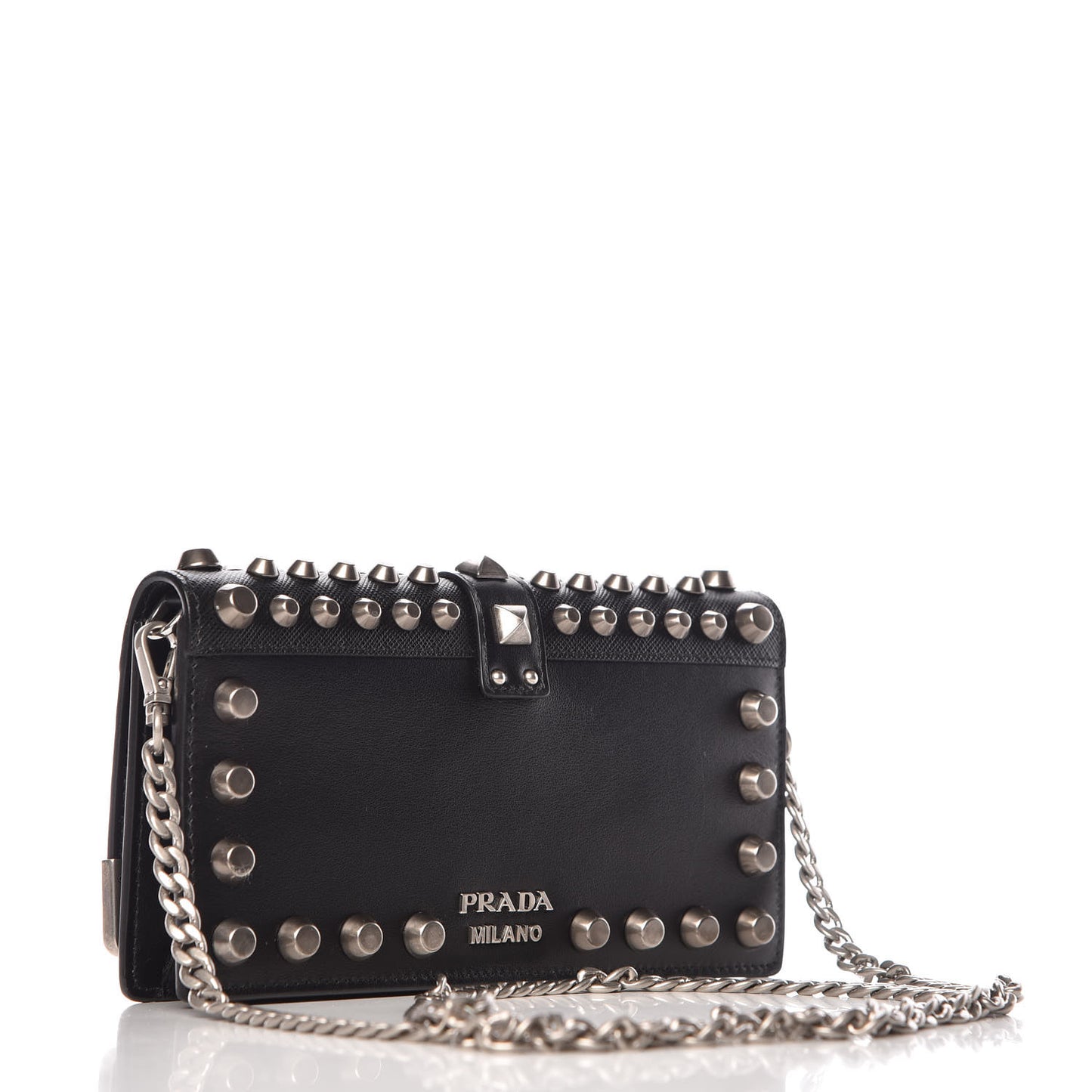 City Calfskin Cahier Studded Mini Bag Black