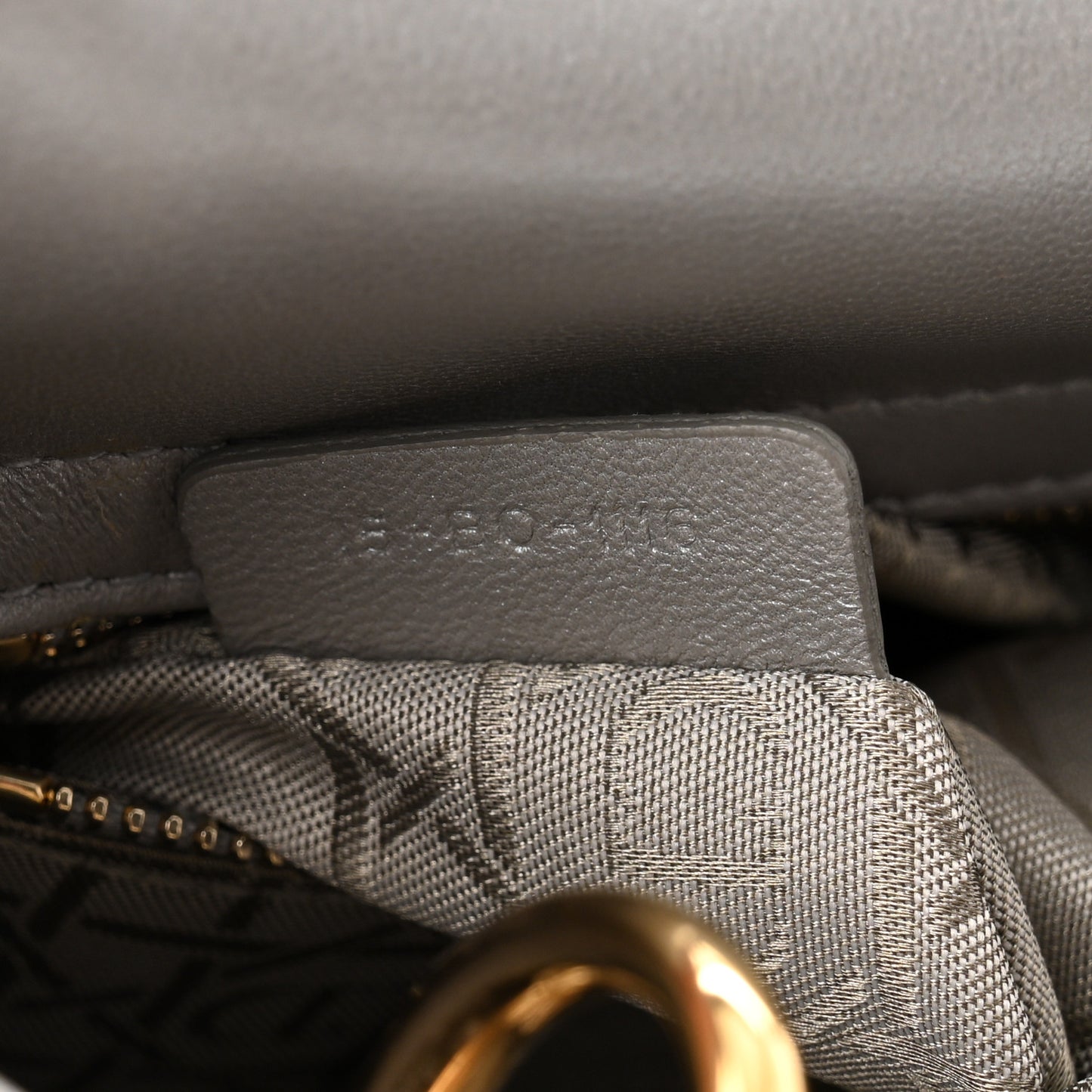 Metallic Lambskin Cannage Mini Lady Dior Grey