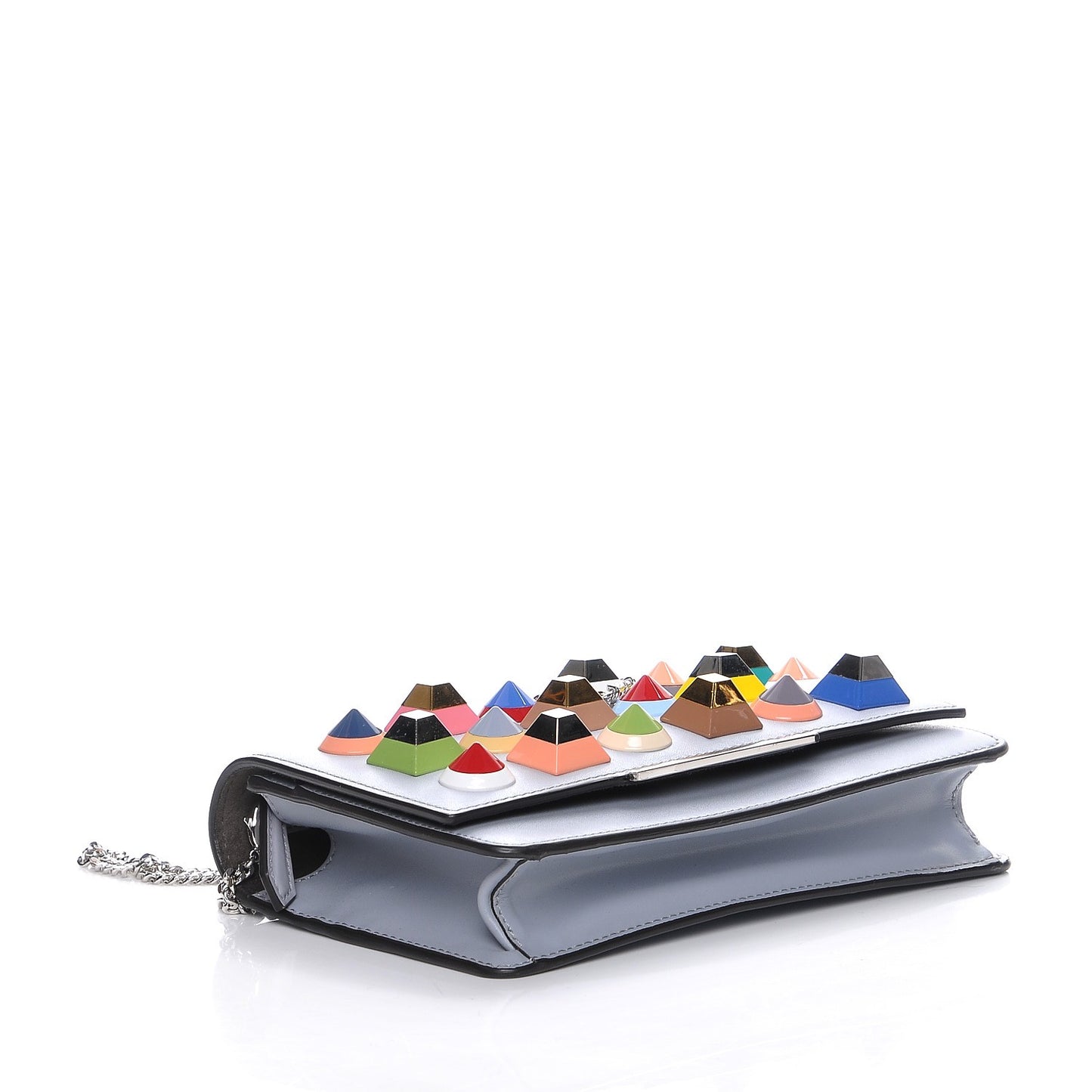 Vitello Liberty Studded Tube Wallet On Chain Ardesia Multicolor
