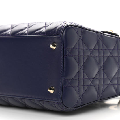 Christian Dior Lambskin Cannage Medium Lady Dior Crystal Strap Blue 9 of 9