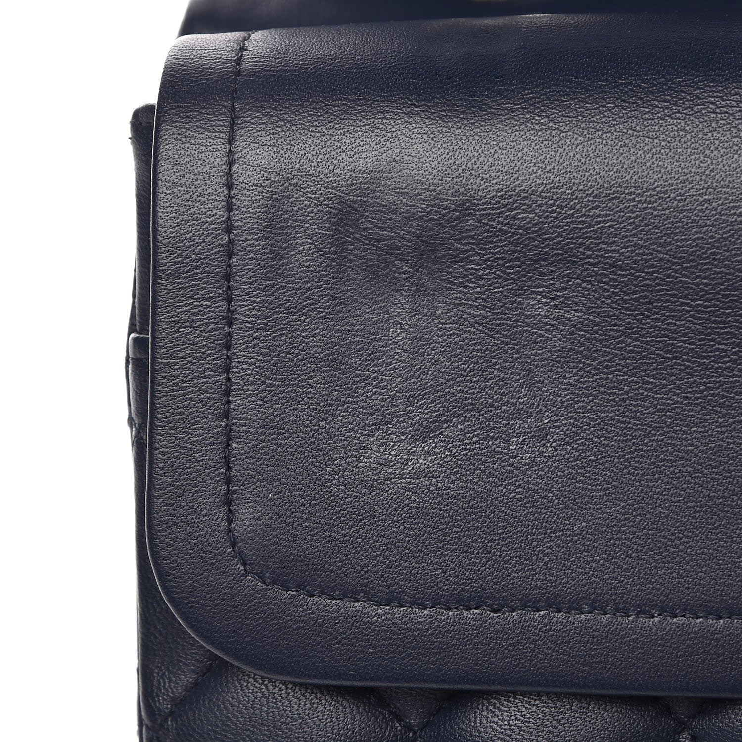 Chanel Lambskin Quilted Medium Double Flap Dark Blue 10 of 11