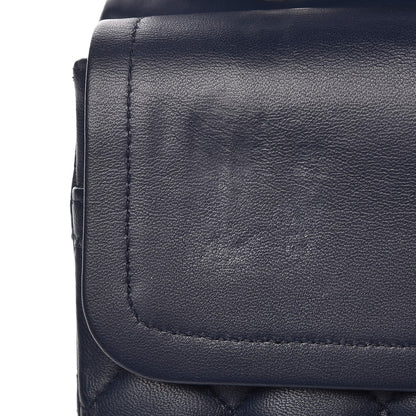 Chanel Lambskin Quilted Medium Double Flap Dark Blue 10 of 11