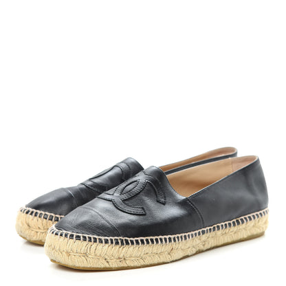 Chanel Lambskin CC Espadrilles 39 Black 3 of 13