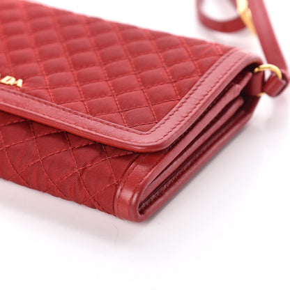 Prada Tessuto Quilted Mini Crossbody Wallet Fuoco 10 of 14