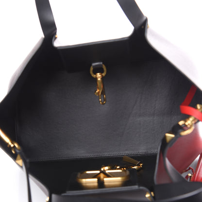 Valentino Garavani Grainy Calfskin Medium VLogo Escape Shopper Rubin 6 of 14